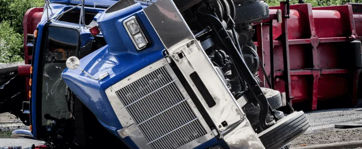 18-wheeler in an accident